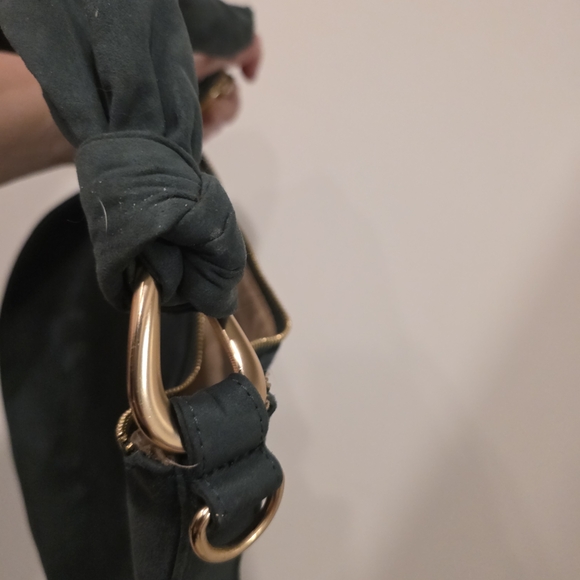 Nanette Lepore Dark Green Suede Shoulder Bag - Picture 4 of 6